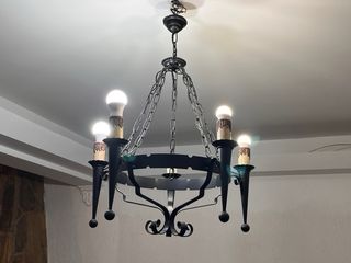 2 Lampade in Ferro Battuto Nero