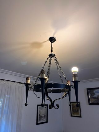 2 Lampade in Ferro Battuto Nero