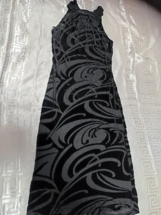 Vestido largo negro terciopelo