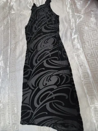 Vestido largo negro terciopelo