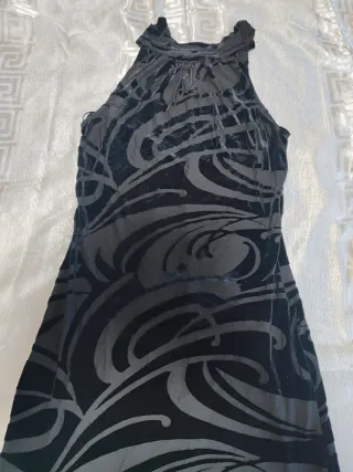 Vestido largo negro terciopelo