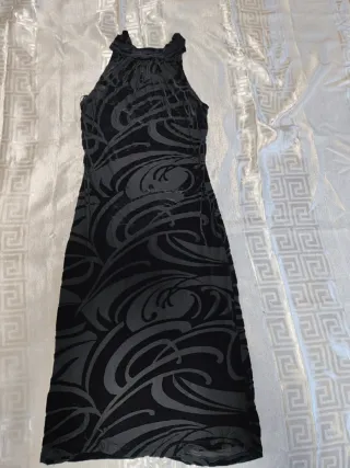 Vestido largo negro terciopelo