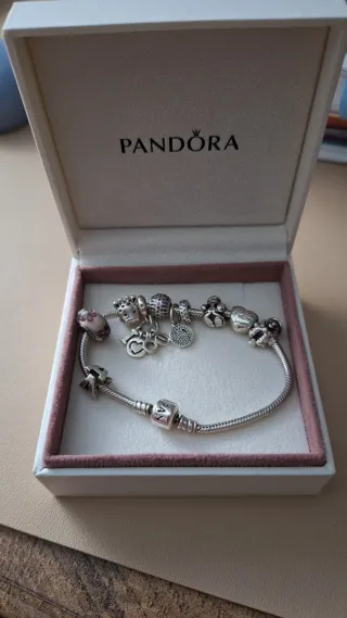 Pulsera Pandora Plata y Rosa