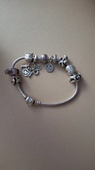 Pulsera Pandora Plata y Rosa