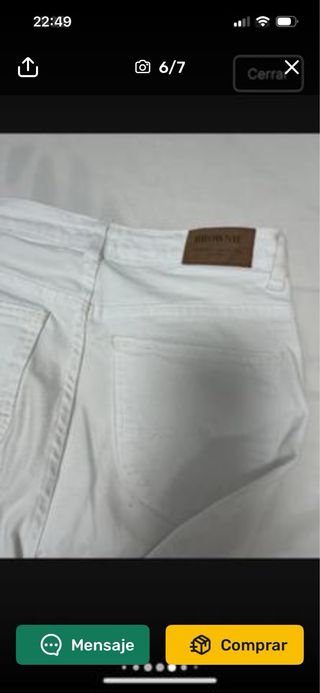 Pantalón blanco con flecos