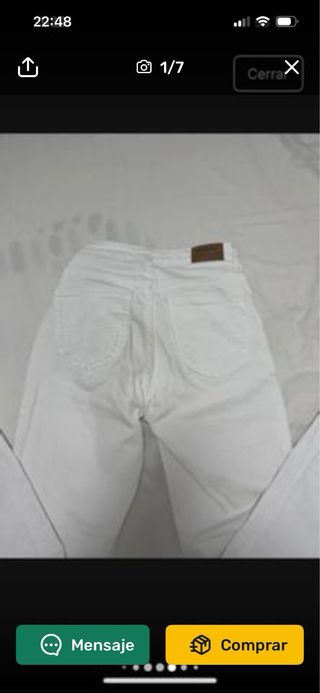 Pantalón blanco con flecos