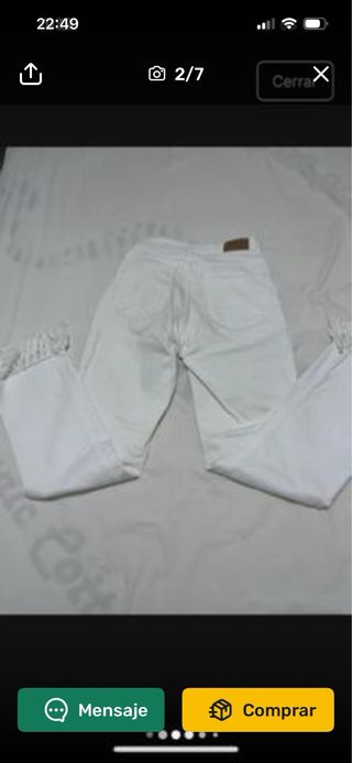 Pantalón blanco con flecos