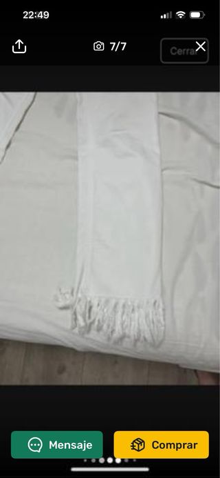 Pantalón blanco con flecos