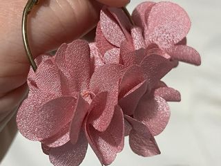 Pendientes Aro Flor Rosa Dorados