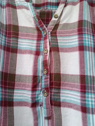 Blusa cuadros manga larga