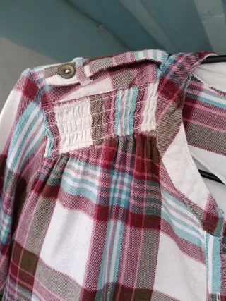 Blusa cuadros manga larga