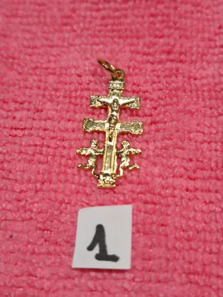 3 Cruces Carabaca Chapado Oro 18kl Plata