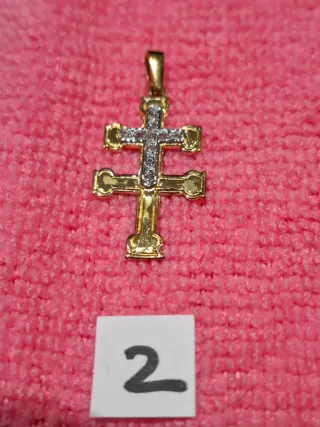 3 Cruces Carabaca Chapado Oro 18kl Plata