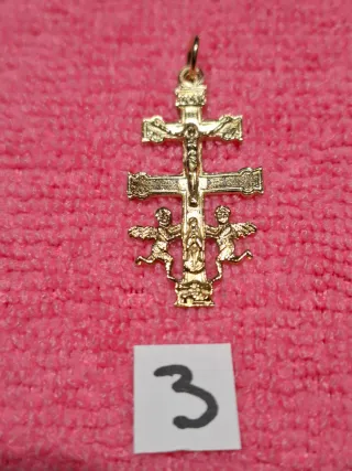 3 Cruces Carabaca Chapado Oro 18kl Plata