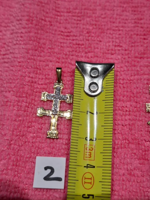 3 Cruces Carabaca Chapado Oro 18kl Plata