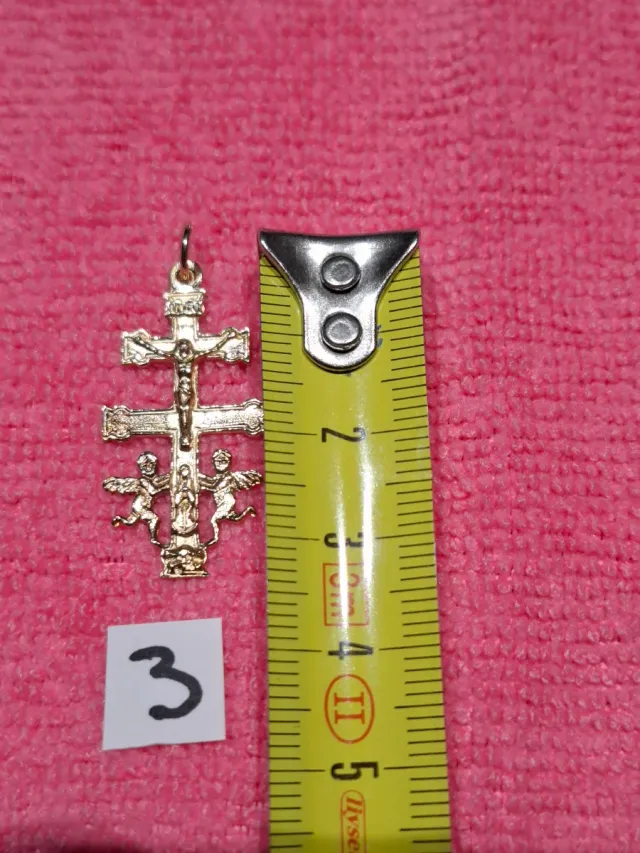 3 Cruces Carabaca Chapado Oro 18kl Plata