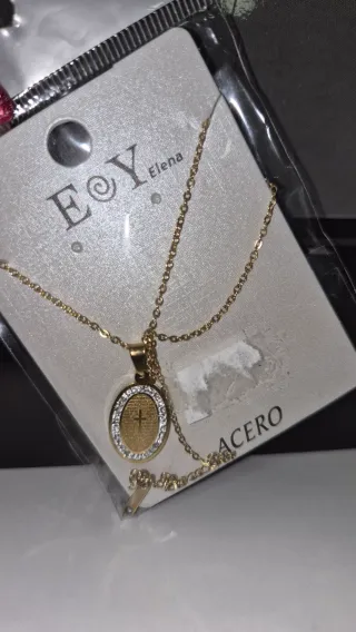 Collar E&Y Elena Baño Oro Cruz Circonitas