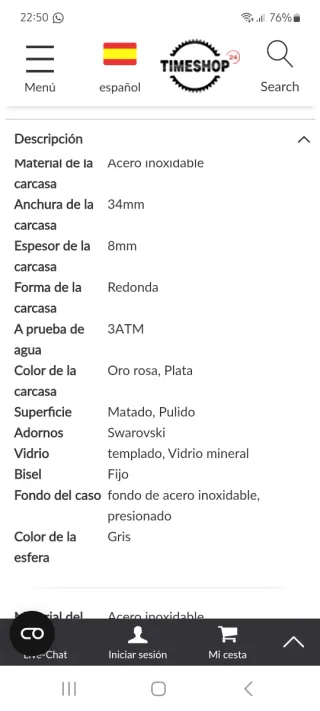 Reloj BOSS Mujer Oro y Plata