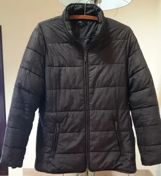 Anorak acolchado espiga marrón