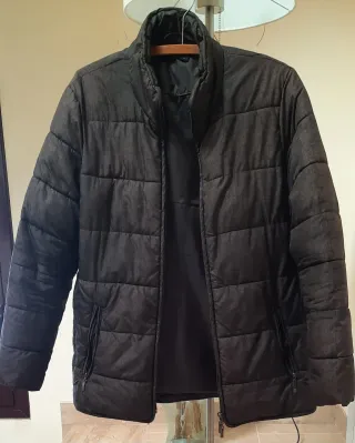 Anorak acolchado espiga marrón