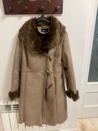 Abrigo piel vuelta ANTEA marrón