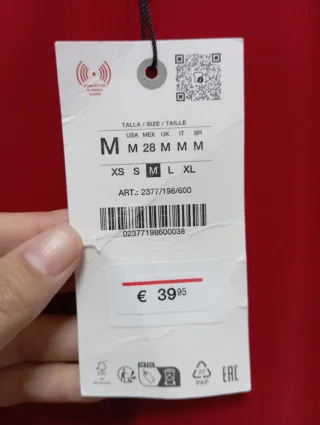 Pantalones Zara pinzas holgados rojos