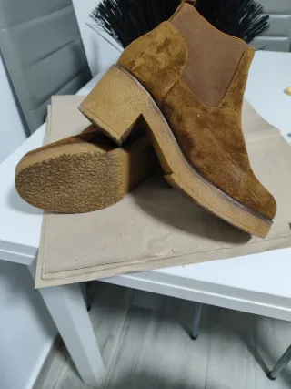 Botines Camel Tacón Grueso