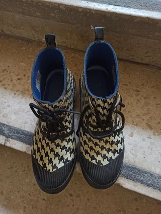 Botas de agua con estampado houndstooth