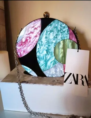 Bolso fiesta redondo Zara multicolor