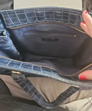 Bolso piel cocodrilo Cortefiel azul