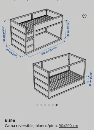 Cama IKEA Kura reversible