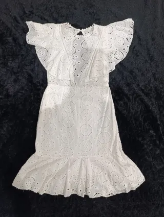 Vestido corto blanco ibicenco