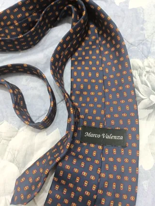 Corbata Marco Valenza azul con estampado