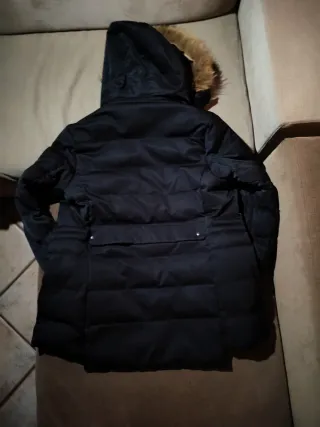 Piumino Lungo Nero Piko Collection Pelliccia