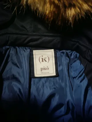 Piumino Lungo Nero Piko Collection Pelliccia