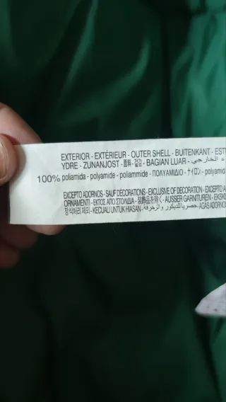 Chaqueta plumas verde Bershka Talla M