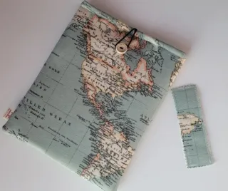 Funda para libros y marcapáginas mapa