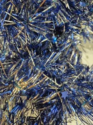 Striscione Natale Blu e Argento con Stelline