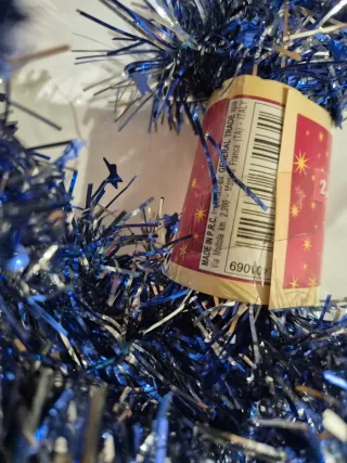 Striscione Natale Blu e Argento con Stelline