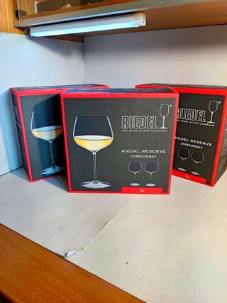 SERVIZIO 6 CALICI CHARDONNAY RIEDEL NUOVI IN VETRO