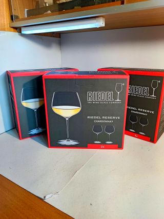 SERVIZIO 6 CALICI CHARDONNAY RIEDEL NUOVI IN VETRO