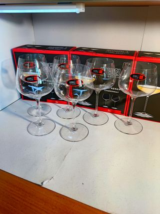 SERVIZIO 6 CALICI CHARDONNAY RIEDEL NUOVI IN VETRO