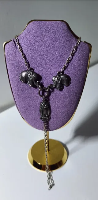 Pulsera Plata Elefantes y Búho