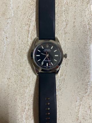 Rolex Milgauss Reloj Negro y Plateado