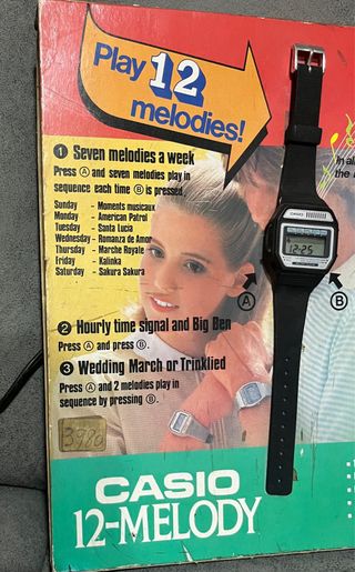 Casio 12-Melody Vintage 1981 Orologio Espositore