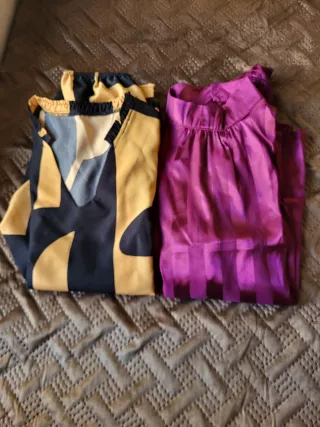 2 blusas estampada y rayada talla única