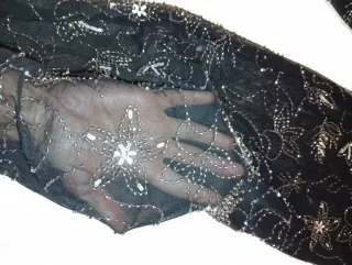 Pantalón fiesta Zara lentejuelas transparente