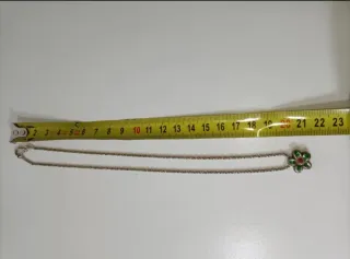 Colgante Flor Plata y Esmalte Verde