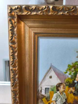 Bonito óleo sobre lienzo firmado