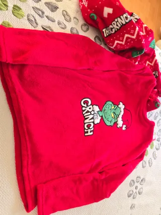 Pijama Grinch Invierno Mujer T.M Rojo